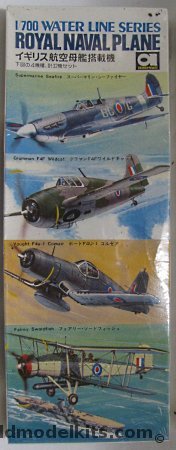 Aoshima 1/700 Royal Navy Aircraft - Seafire/ F4F Wildcat (Martlet) / F4U Corsair/Swordfish, WL100 plastic model kit